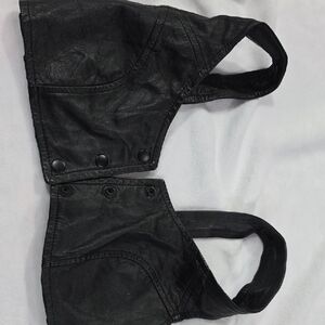 Black Faux Leather Halter Top